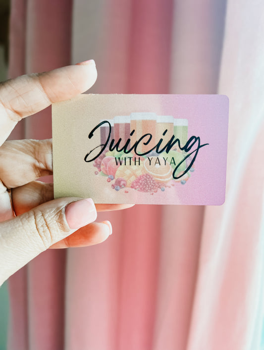 Juicing with YAYA custom business cards & stickers